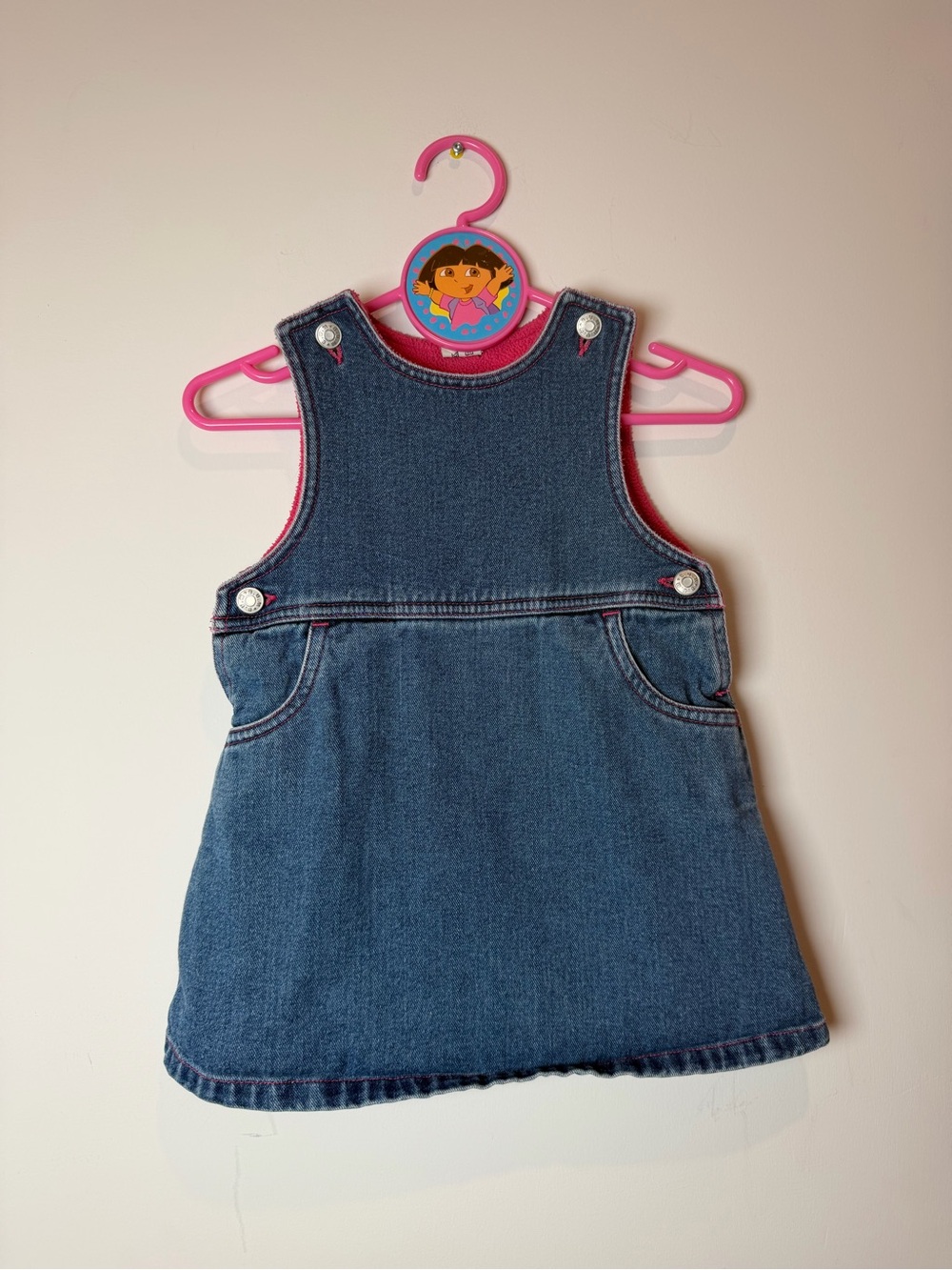 b.u.m. Equipment Fleece Lined Denim Dress 18M Baby Girl